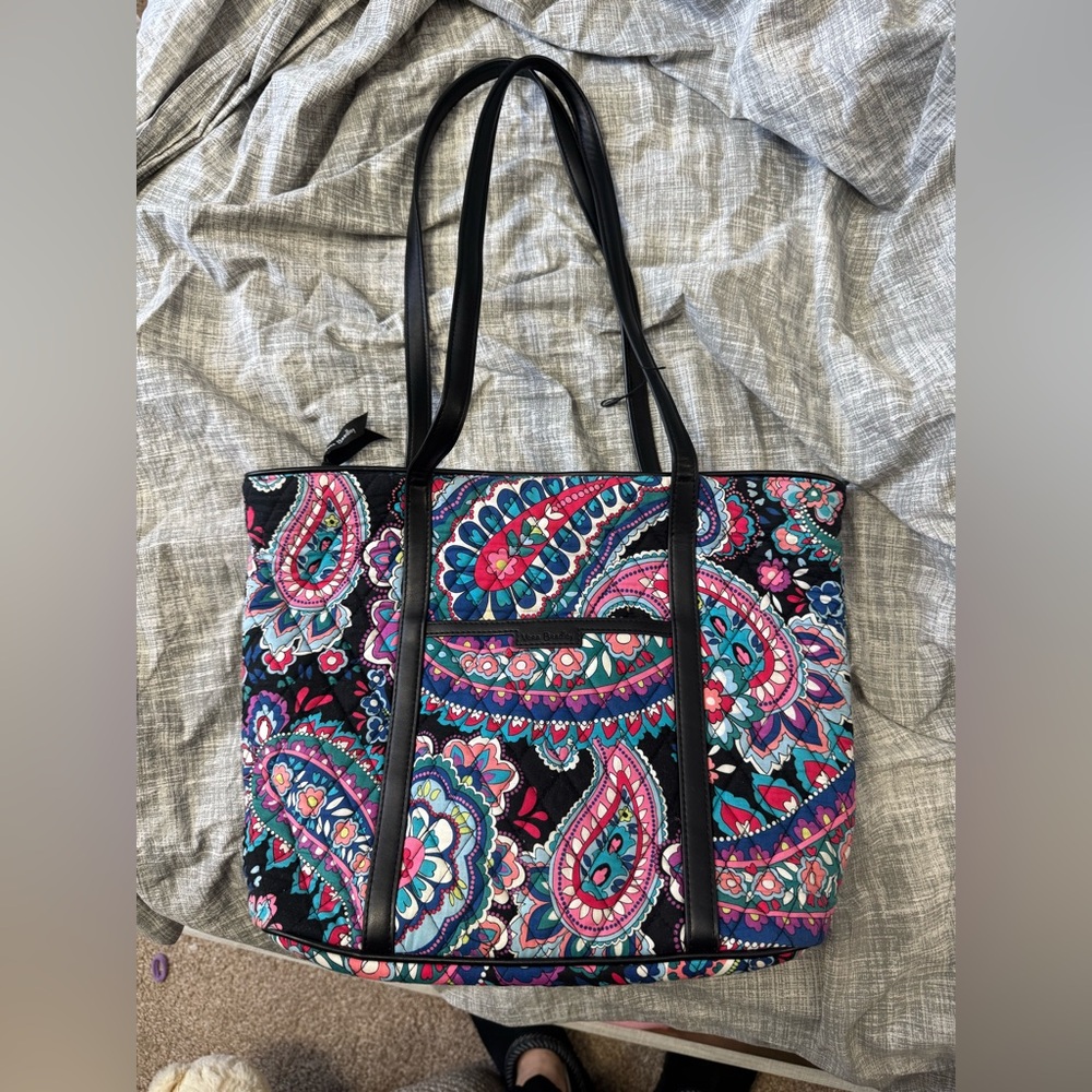 Vera Bradley Vibrant Paisley Tote with Black Accents